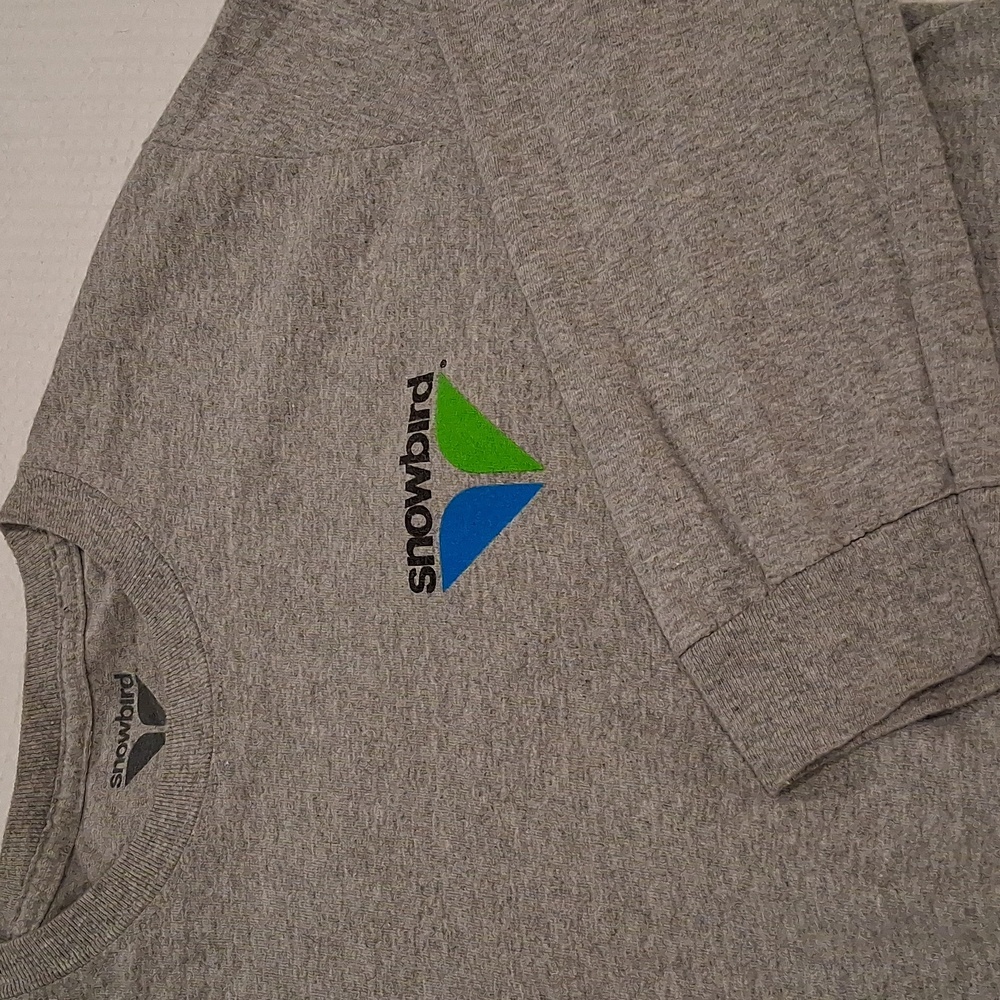 Snowbird Ski Resort Logo Long Sleeve T-Shirt Gray Adult size Small